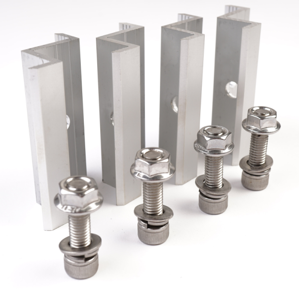 WATTSTUNDE&reg; HST Endklemme mit Schrauben 4er Set f&uuml;r Solarmodul Halterung HST