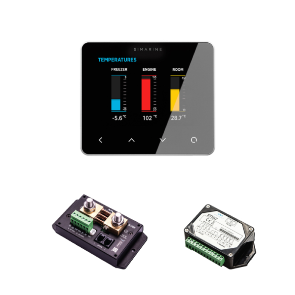 Simarine PICO Standard Set Rev23 - Batteriemonitor, Tankelektrode und Shunt Silber-ohne Einbaurahmen