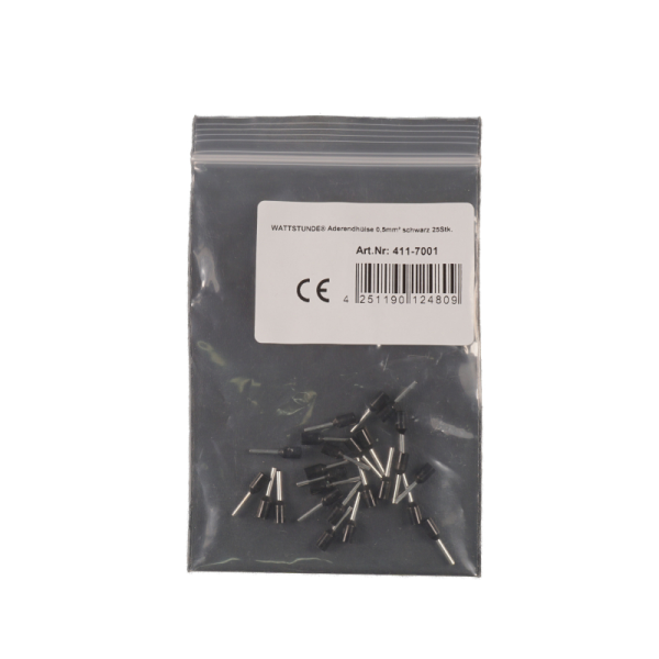 WATTSTUNDE&reg; Aderendh&uuml;lse 0,5 mm&sup2; schwarz 25 Stk.