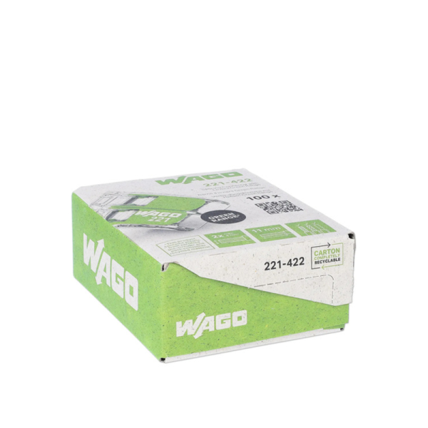 WAGO Verbindungsklemme Green Range flexibel bis 4mm&sup2; - 221-422 | 100er Pack