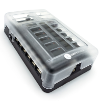 WATTSTUNDE&reg; Plus Distributor 12 mit je 4 x 5 A, 10 A, 15 A, 20 A Flachsicherungen