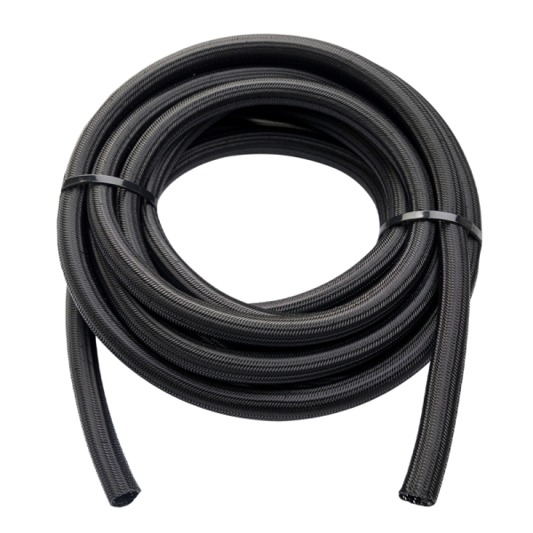 WATTSTUNDE&reg; Geflechtsschlauch offen 13 mm schwarz 5 Meter